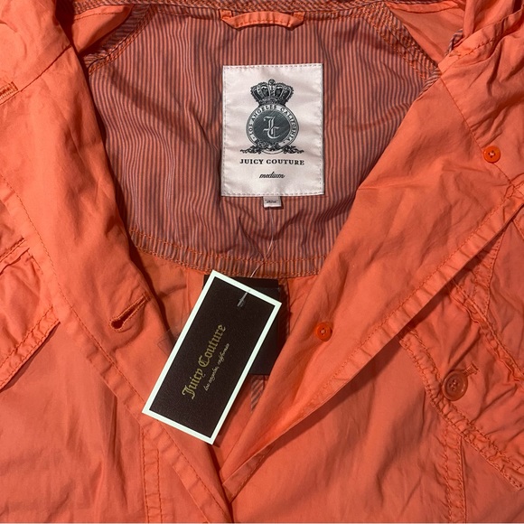 NWT Juicy Couture Coral Cotton Lightweight Windbreaker Jacket Size Medium - Picture 11 of 12